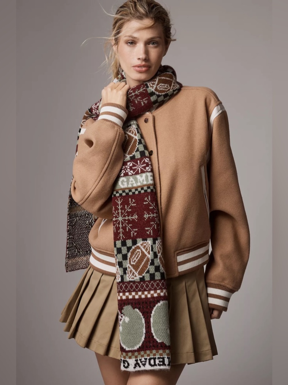 NWT Anthropologie Varsity Patterned: Mariel Scarf
